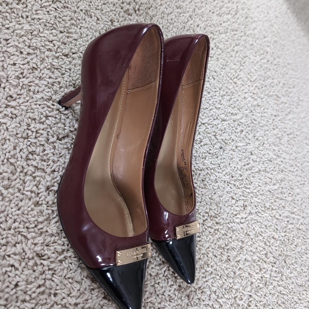 Coach Burgundy and Black Women's Heels